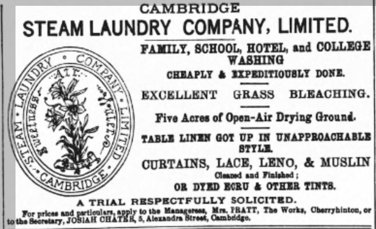 1889 steam laundry advert