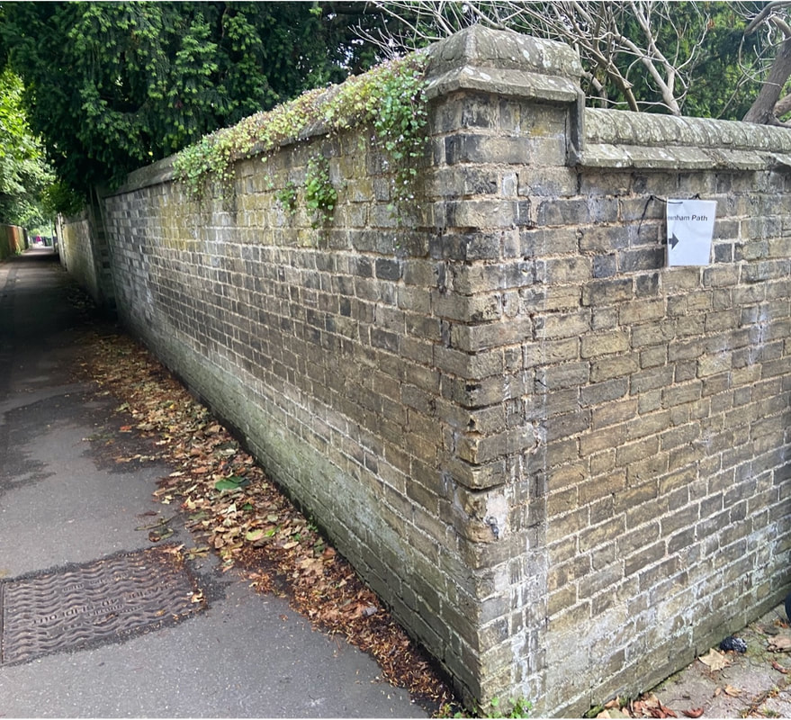 Wall at Church Rate Walk & Newnham Path